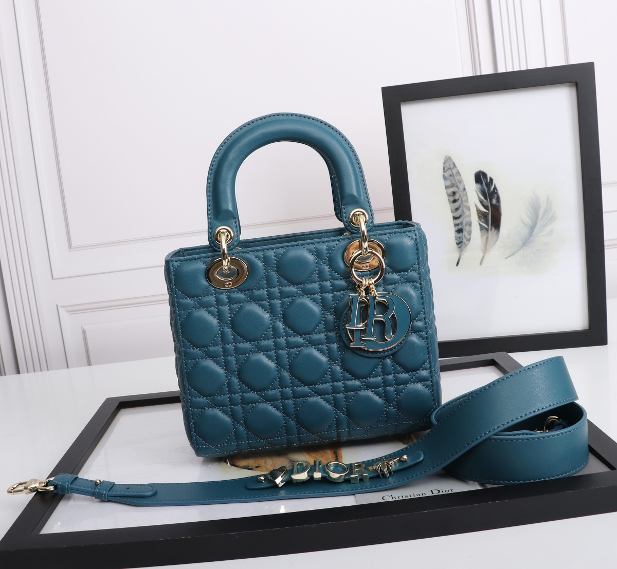 Small Lady Dior My ABCDior Bag Dark Blue Cannage Lambskin